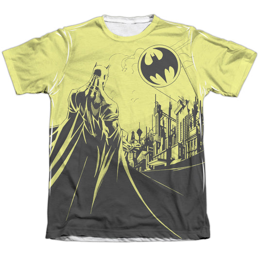 Batman - Bat Signal - Adult 65/35 Poly/cotton Short Sleeve Tee - White T-shirt