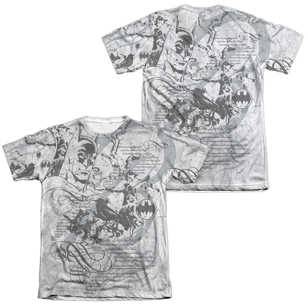 Batman - Tale Of The Dark Knight (Front/back Print) - Adult 65/35 Poly/cotton Short Sleeve Tee - White T-shirt