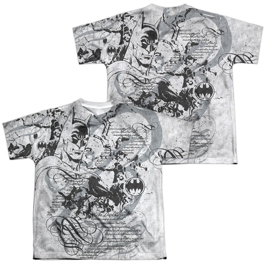 Batman - Tale Of The Dark Knigth - Short Sleeve Youth Poly Crew - White T-shirt