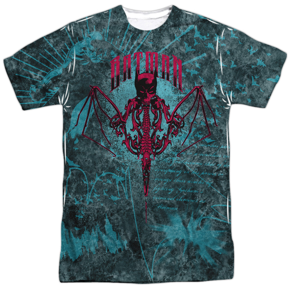 Batman - Carpe Nocturn -  Short Sleeve Adult 100% Poly Crew - White T-shirt