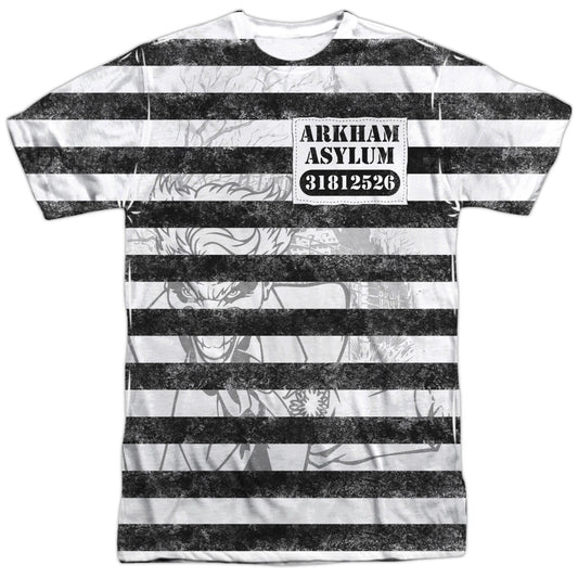 Batman - Arkhams Finest -  Short Sleeve Adult 100% Poly Crew - White T-shirt