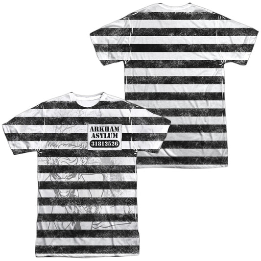 Batman - Arkhams Finest (Front/back Print) -  Short Sleeve Adult 100% Poly Crew - White T-shirt