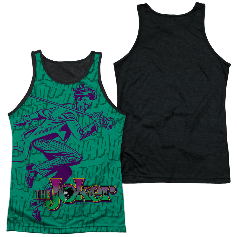 Batman - Merriment - Adult Poly Tank Top Black Back - White