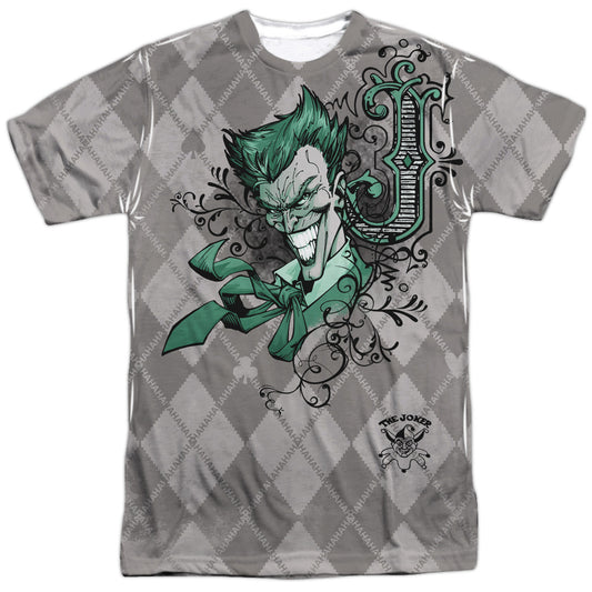 Batman - Jokergyle -  Short Sleeve Adult 100% Poly Crew - White T-shirt