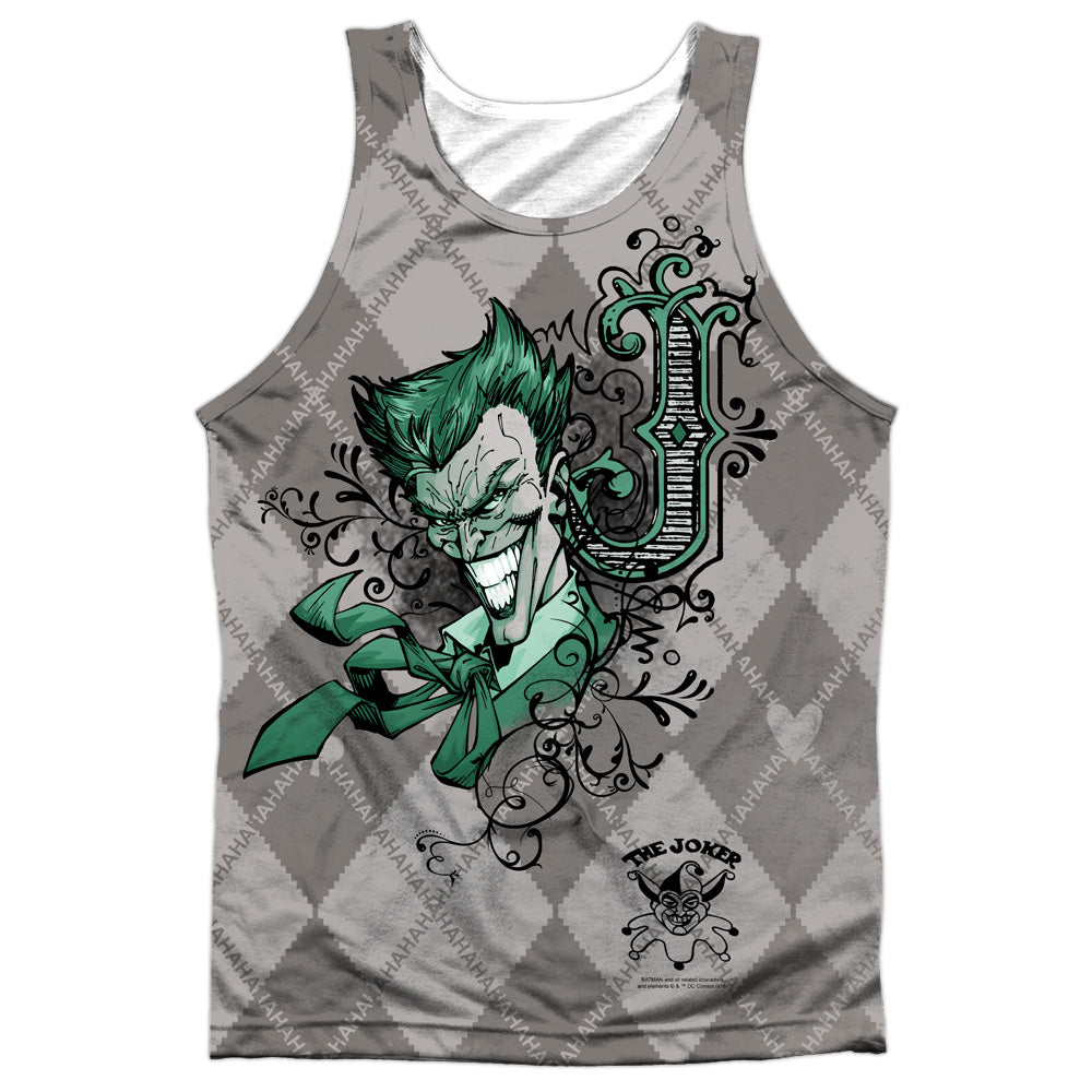 Batman - Jokergyle - Adult 100% Poly Tank Top - White
