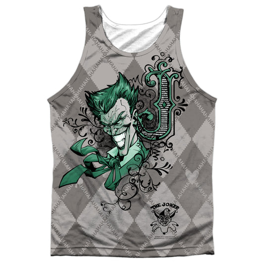 Batman - Jokergyle - Adult 100% Poly Tank Top - White