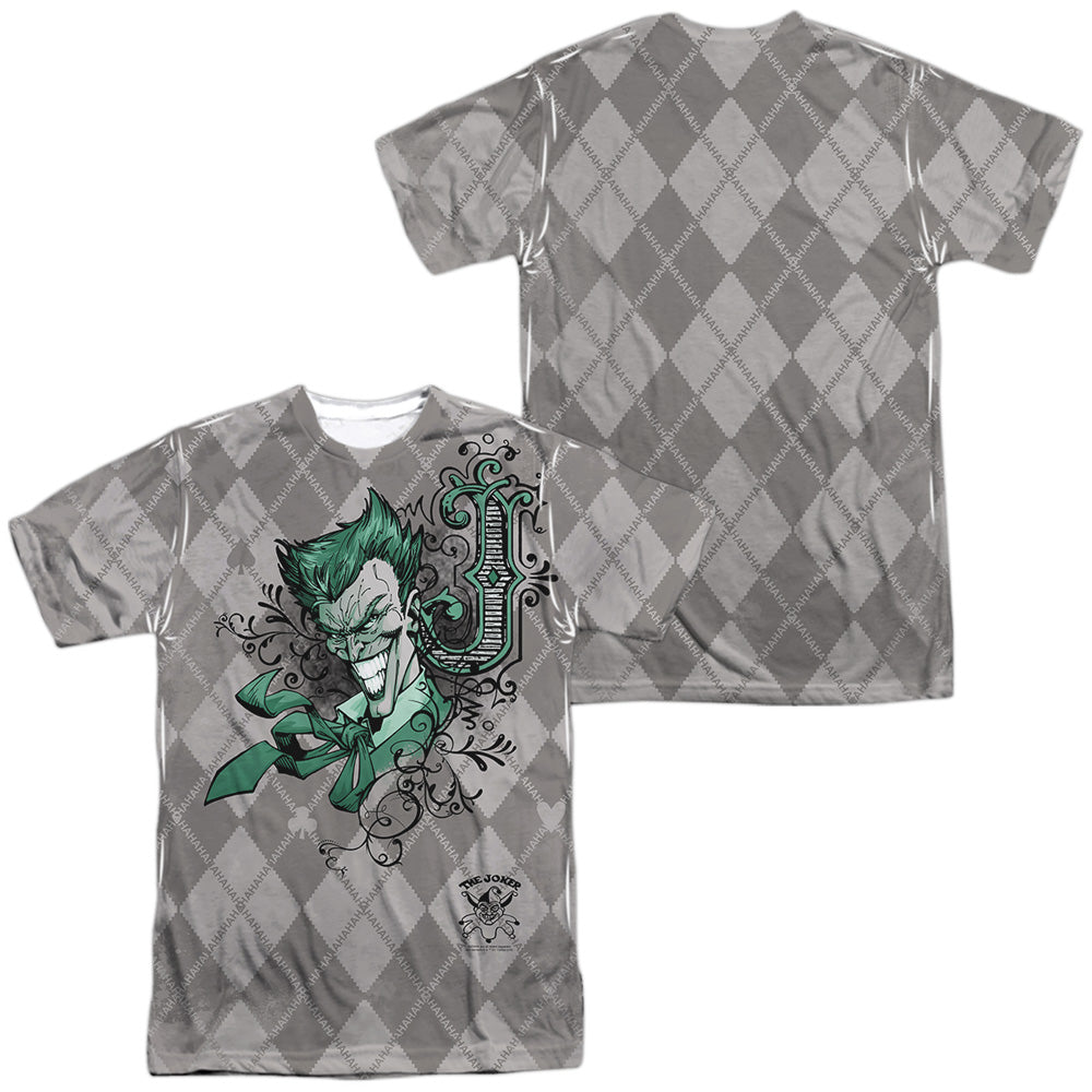 Batman - Jokergyle (Front/back Print) -  Short Sleeve Adult 100% Poly Crew - White T-shirt