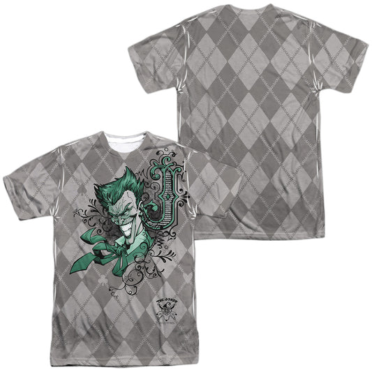 Batman - Jokergyle (Front/back Print) -  Short Sleeve Adult 100% Poly Crew - White T-shirt