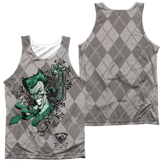 Batman - Jokergyle - Adult 100% Poly Tank Top - White