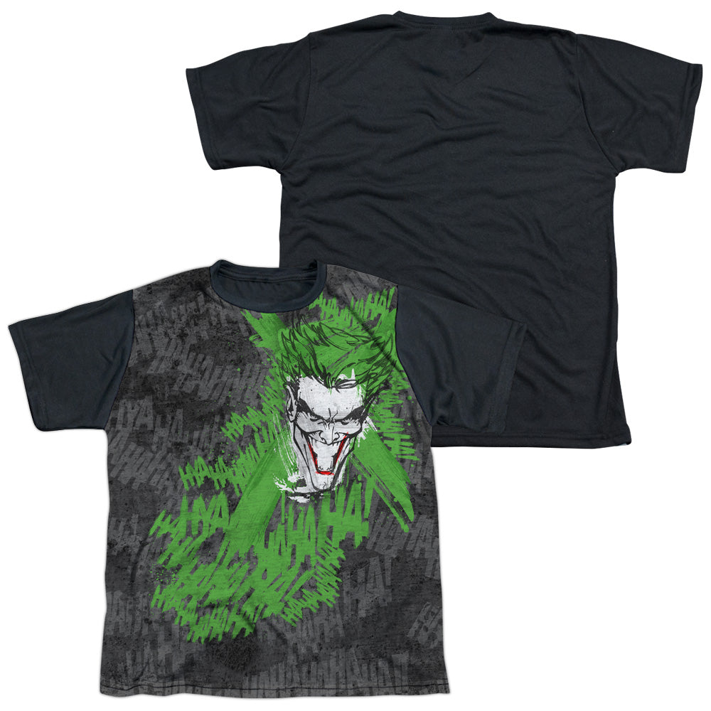 Batman - Whats So Funny - Short Sleeve Youth White Front Black Back   - White T-shirt