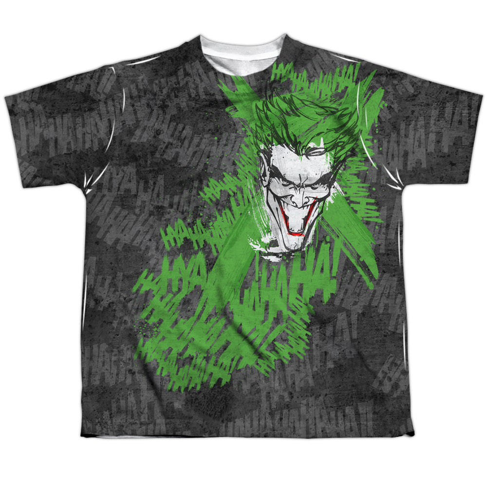 Batman - Whats So Funny - Short Sleeve Youth Poly Crew - White T-shirt