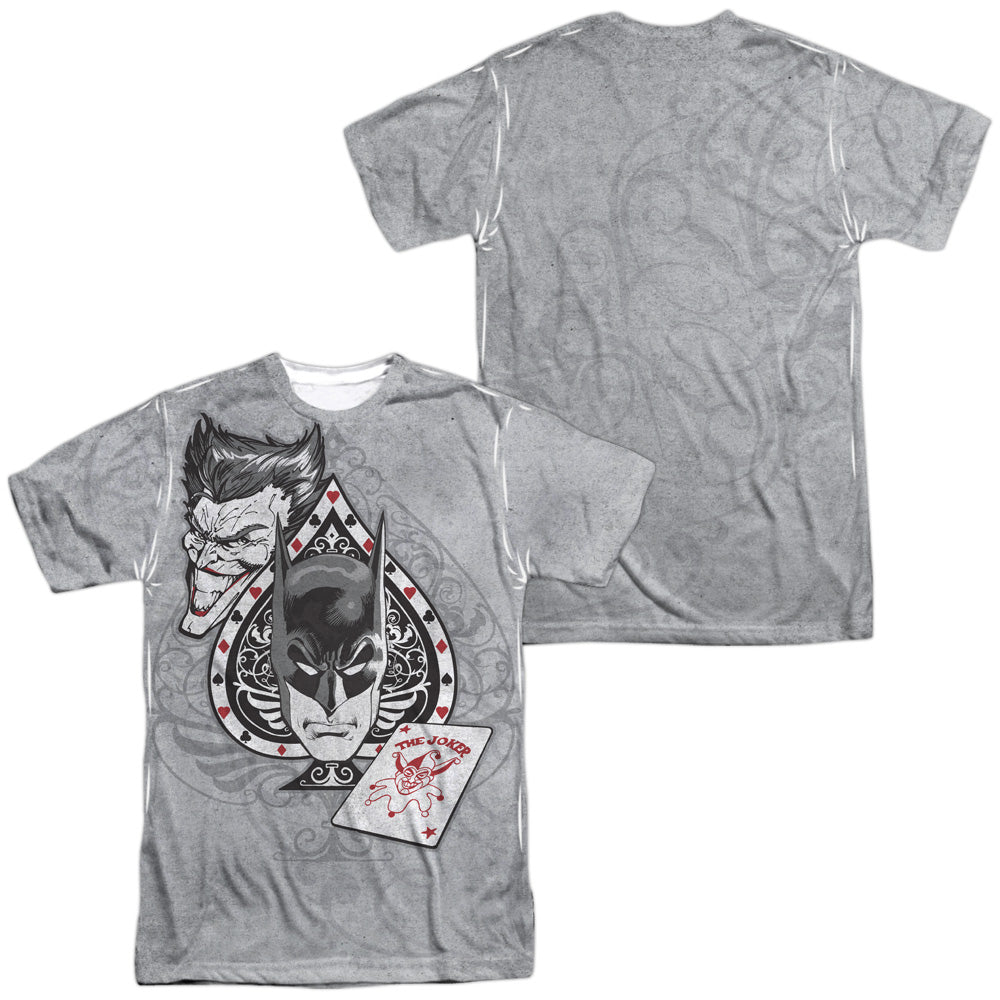 Batman - Ace (Front/back Print) -  Short Sleeve Adult 100% Poly Crew - White T-shirt