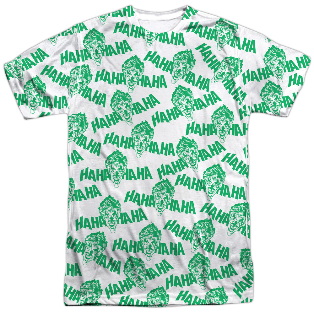 Batman - Laughing At You -  Short Sleeve Adult 100% Poly Crew - White T-shirt