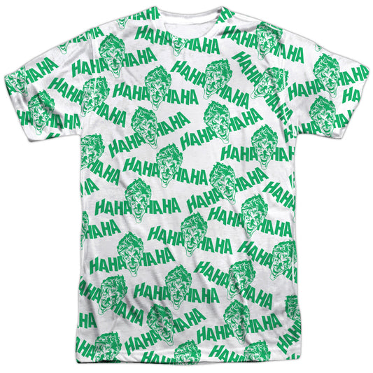 Batman - Laughing At You -  Short Sleeve Adult 100% Poly Crew - White T-shirt