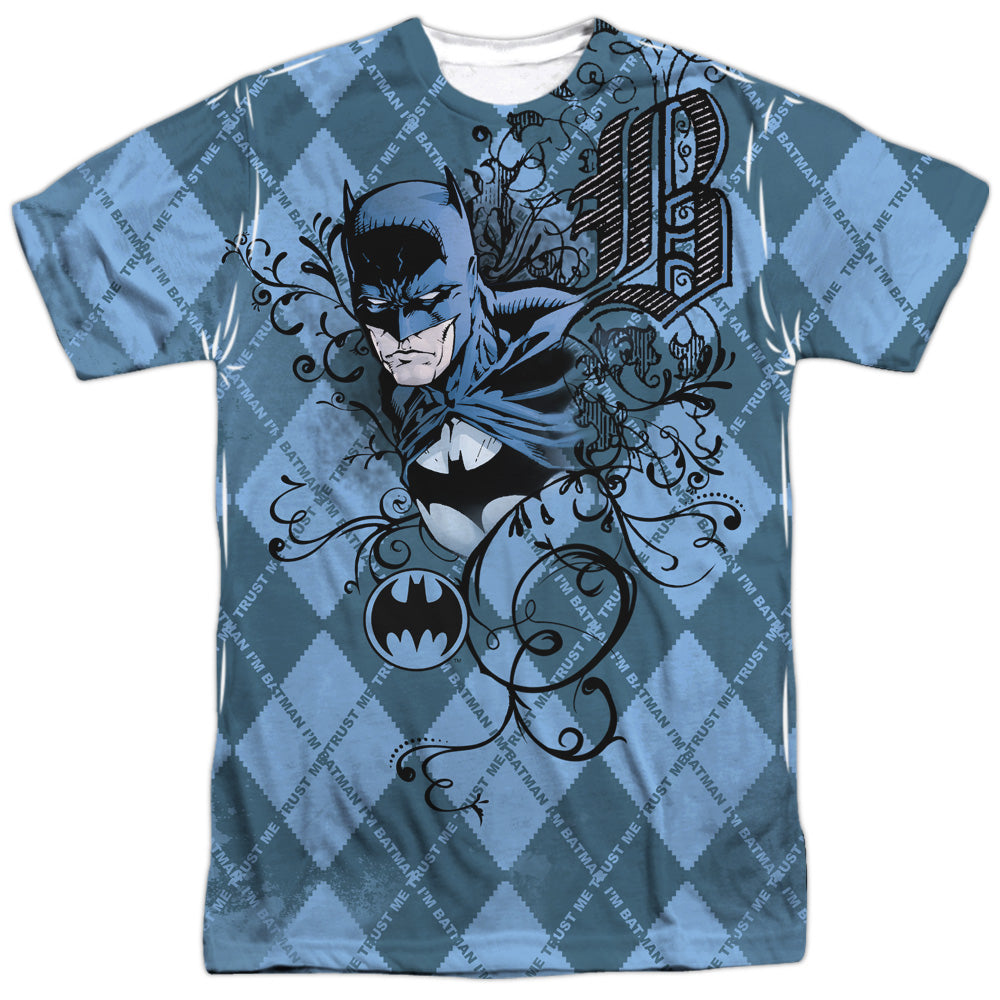 Batman - Batgyle -  Short Sleeve Adult 100% Poly Crew - White T-shirt
