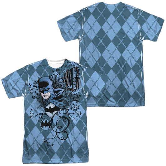 Batman - Batgyle (Front/back Print) -  Short Sleeve Adult 100% Poly Crew - White T-shirt