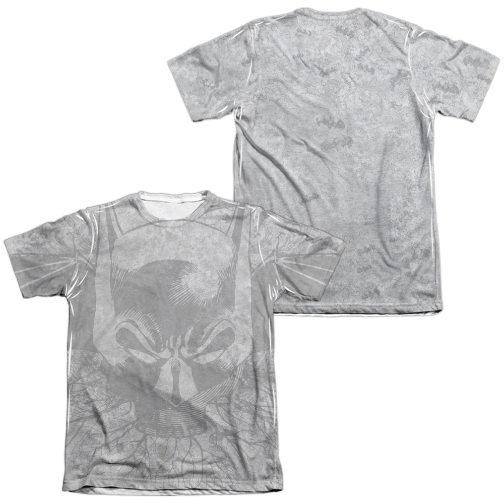 Batman - Rooted Bat Skull (Front/back Print) - Adult 65/35 Poly/cotton Short Sleeve Tee - White T-shirt