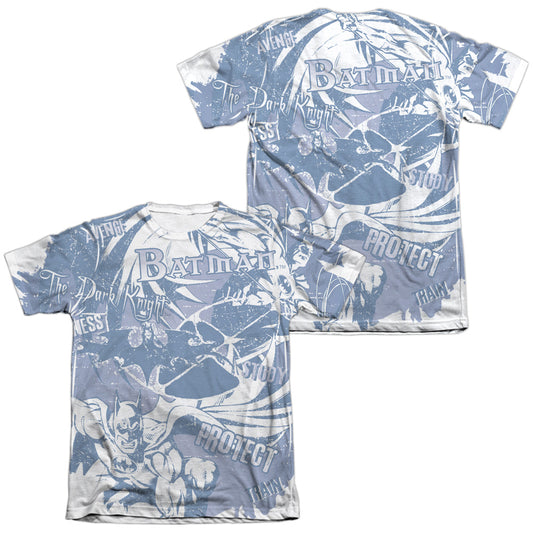 Batman - Dark Protector (Front/back Print) - Adult 65/35 Poly/cotton Short Sleeve Tee - White T-shirt
