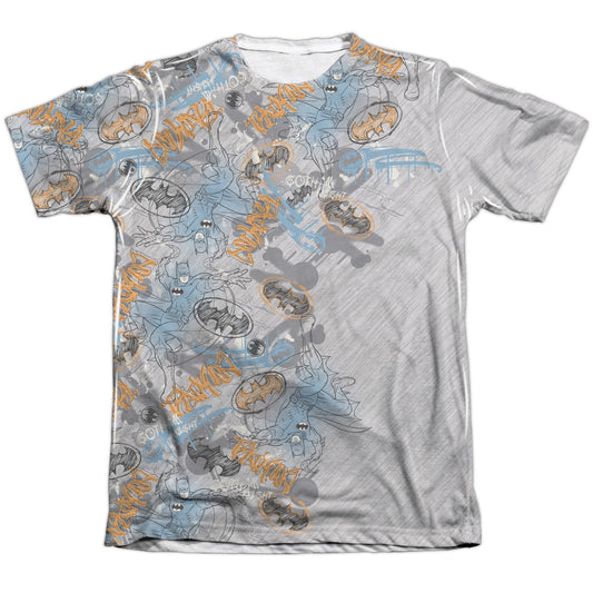 Batman - Gotham Knight Sketchy - Adult Poly/cotton Short Sleeve Tee - White T-shirt