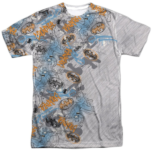 Batman - Gotham Knight Sketchy - Short Sleeve Adult Poly Crew - White T-shirt