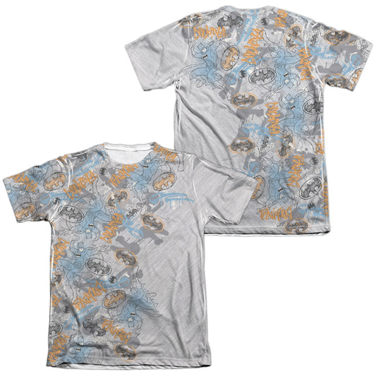 Batman - Gotham Knight Sketchy (Front/back Print) - Adult 65/35 Poly/cotton Short Sleeve Tee - White T-shirt