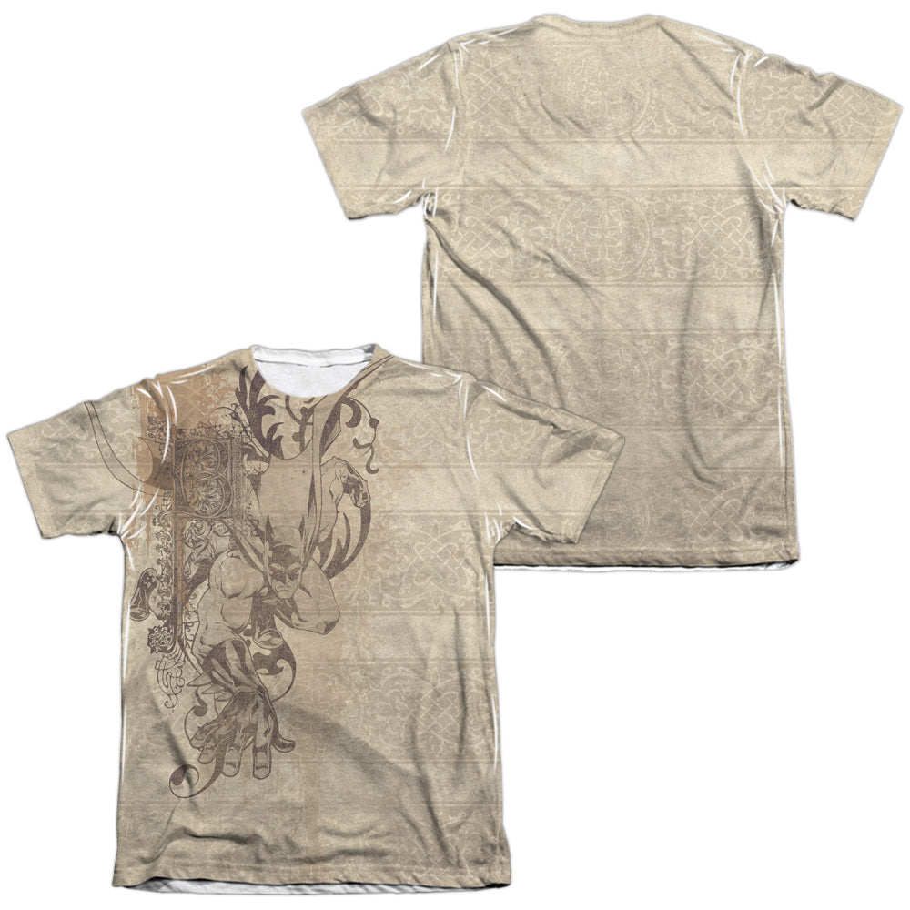 Batman - B Is For Batman (Front/back Print) - Adult 65/35 Poly/cotton Short Sleeve Tee - White T-shirt