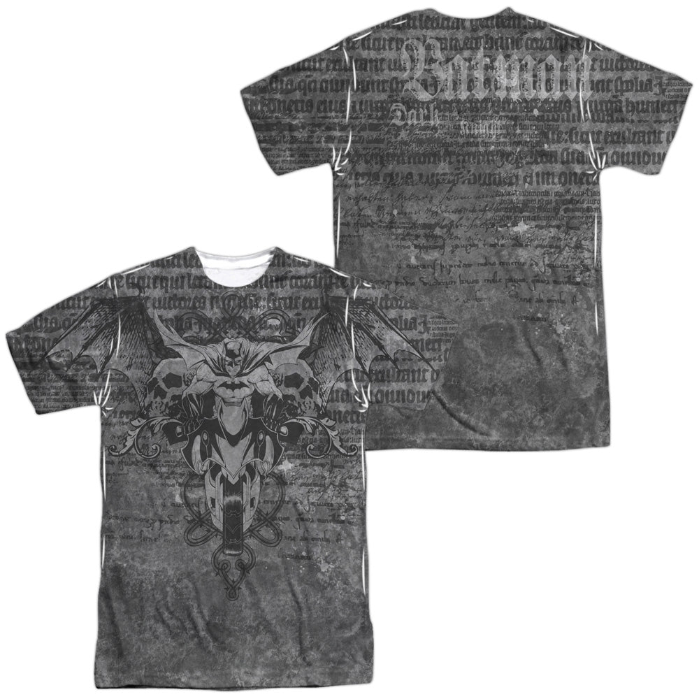 Batman - Ride Free (Front/back Print) - Short Sleeve Adult Poly Crew - White T-shirt