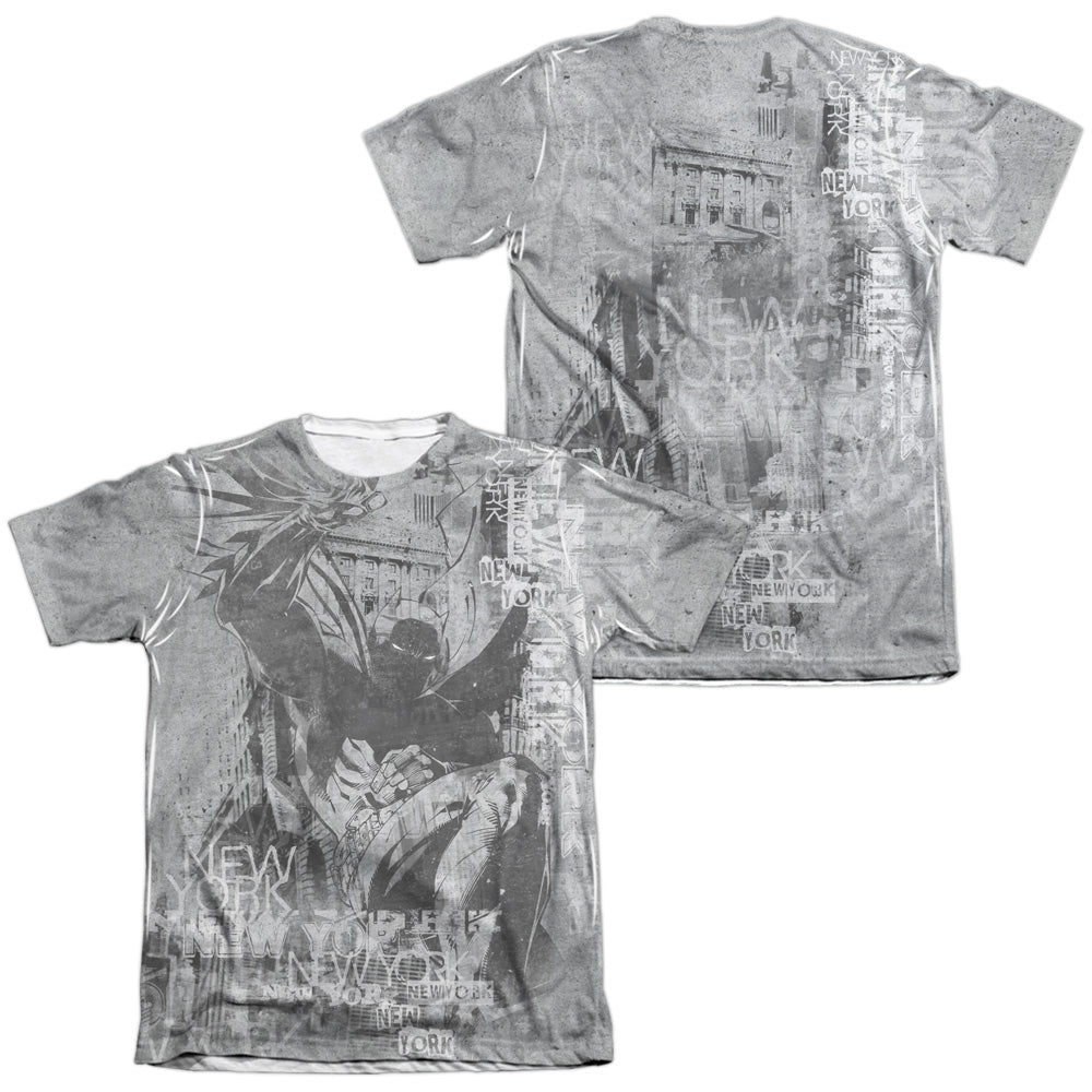 Batman - Knight Life (Front/back Print) - Adult 65/35 Poly/cotton Short Sleeve Tee - White T-shirt