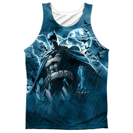 Batman - Stormy Knight - Adult 100% Poly Tank Top - White