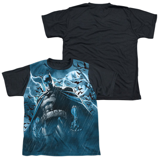 Batman - Stormy Knight - Short Sleeve Youth White Front Black Back   - White T-shirt