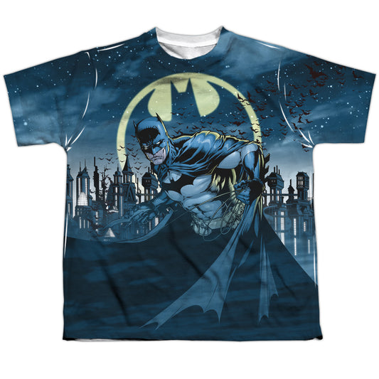 Batman - Heed The Call - Short Sleeve Youth Poly Crew - White T-shirt