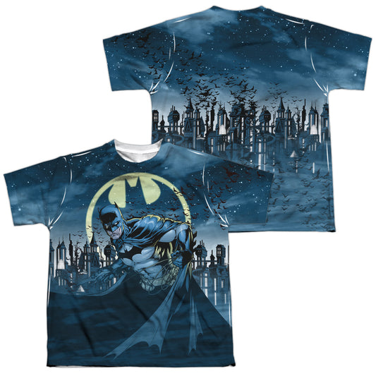 Batman - Heed The Call - Short Sleeve Youth Poly Crew - White T-shirt
