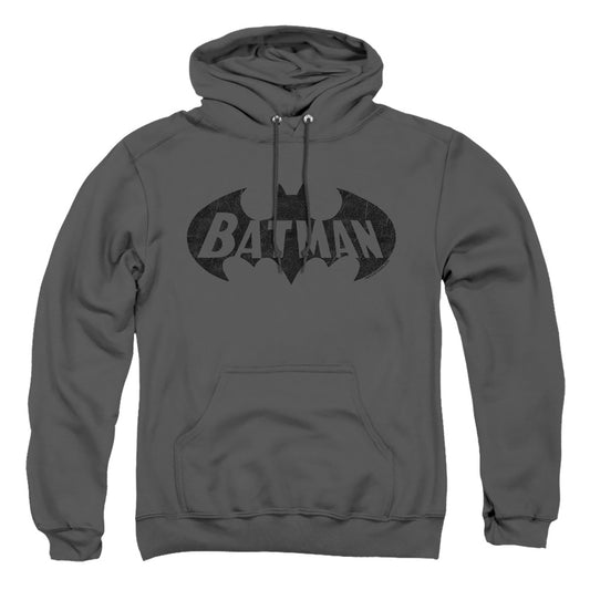 Batman - Crackle Bat - Adult Pull-over Hoodie - Charcoal