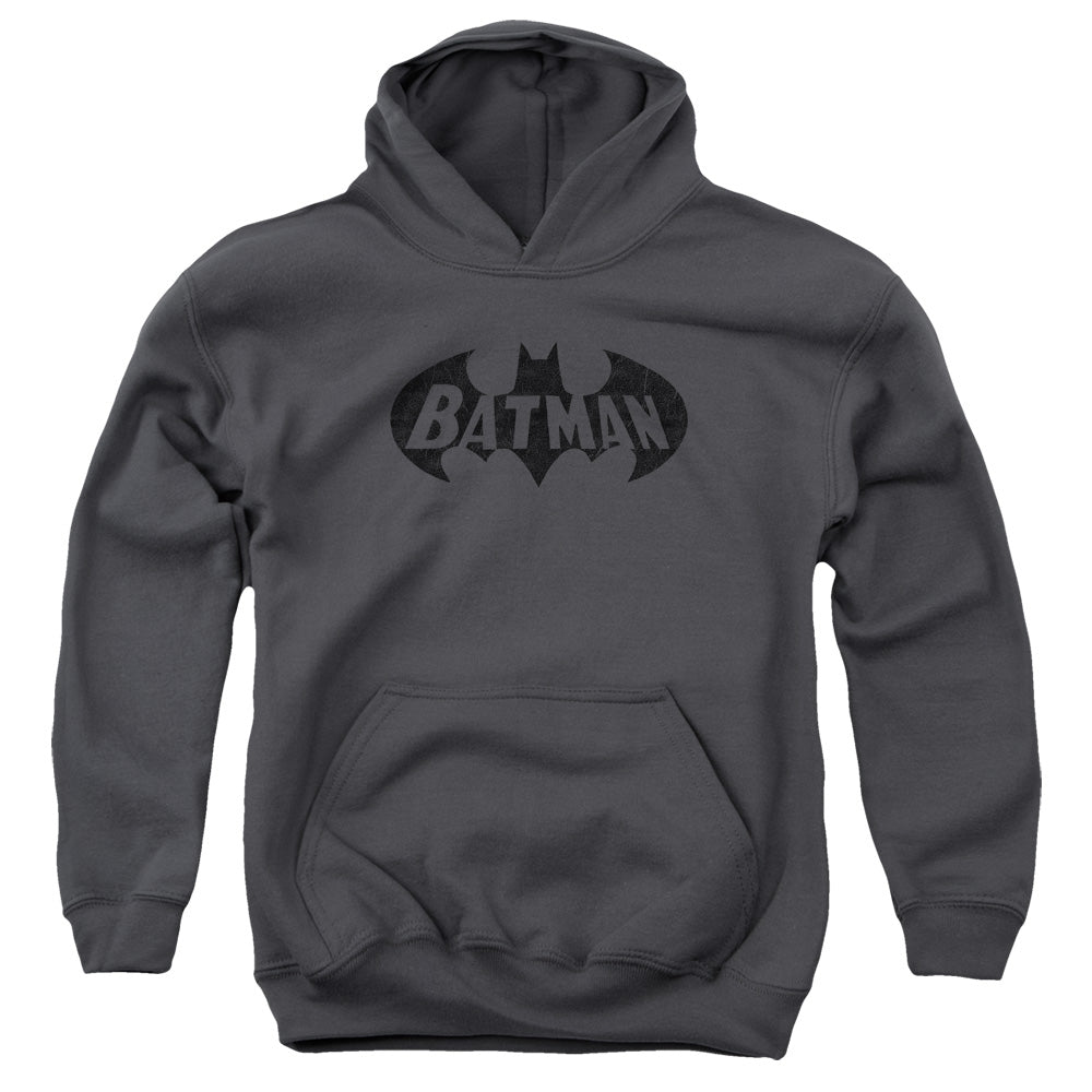 Batman - Crackle Bat - Youth Pull-over Hoodie - Charcoal