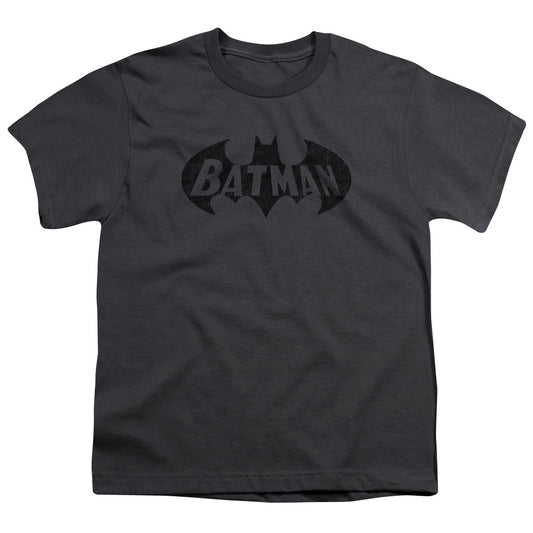 Batman - Crackle Bat - Short Sleeve Youth 18/1 - Charcoal T-shirt