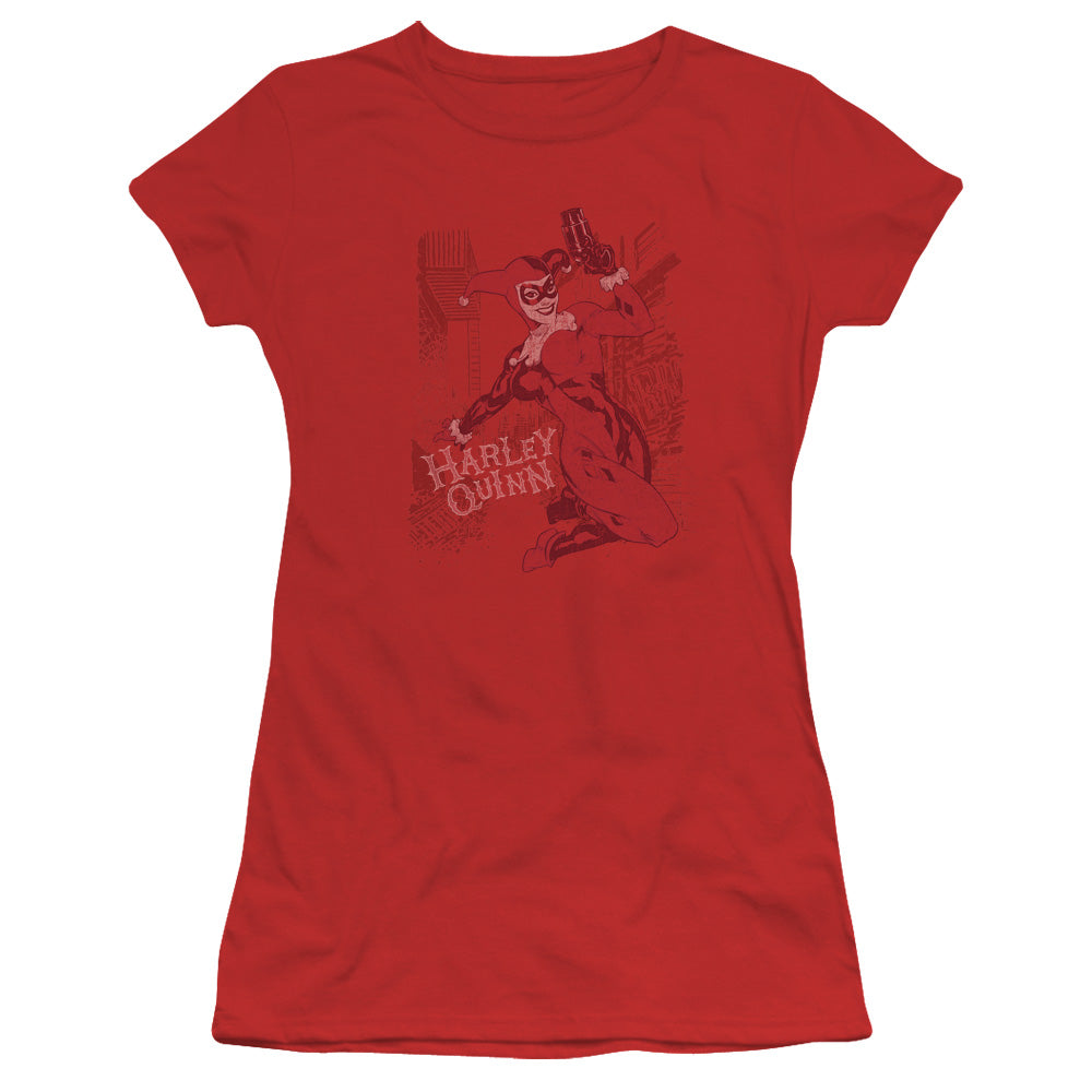 Batman - Harleys Packing - Short Sleeve Junior Sheer - Red T-shirt
