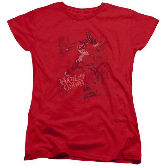 Batman - Harleys Packing - Short Sleeve Womens Tee - Red T-shirt