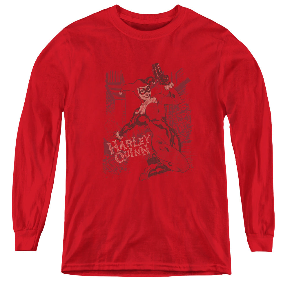 Batman Harleys Packing - Youth Long Sleeve Tee - Red