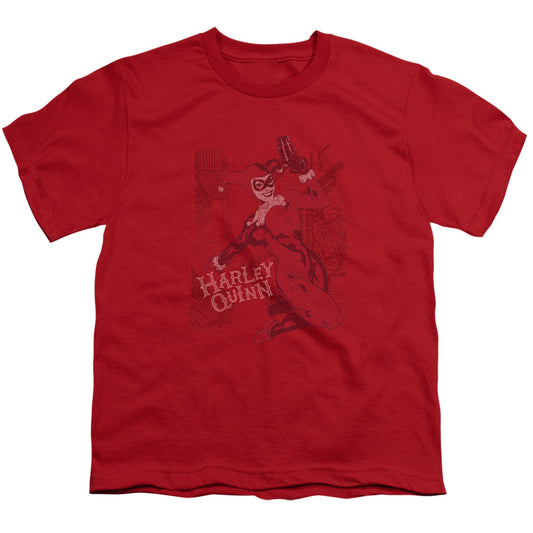 Batman - Harleys Packing - Short Sleeve Youth 18/1 - Red T-shirt