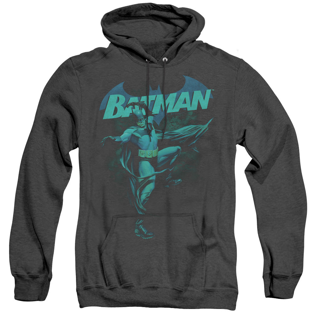 Batman - Blue Bat - Adult Heather Hoodie - Black
