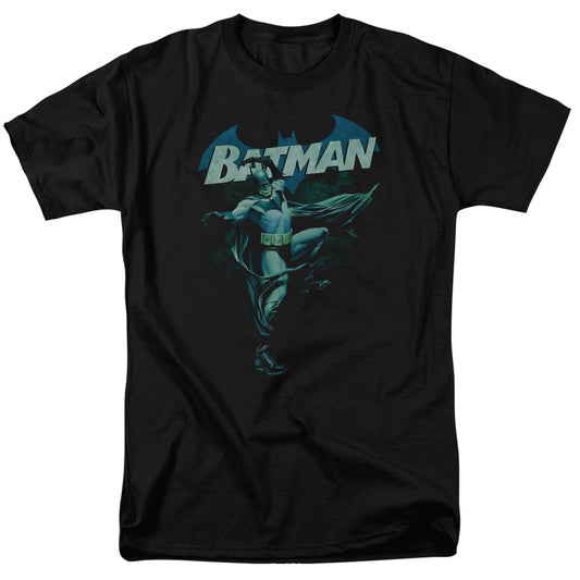 Batman - Blue Bat - Short Sleeve Adult 18/1 - Black T-shirt