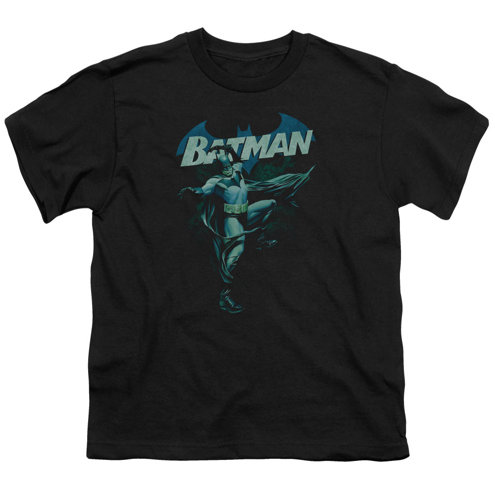 Batman - Blue Bat - Short Sleeve Youth 18/1 - Black T-shirt