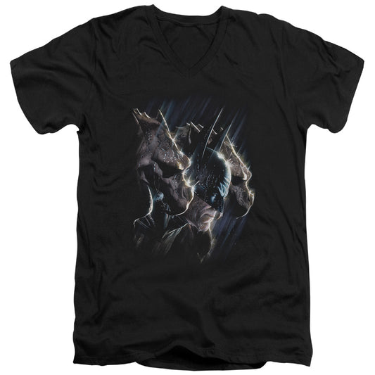 Batman - Gargoyles - Short Sleeve Adult V-neck 30/1 - Black T-shirt