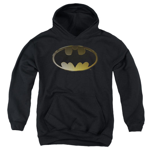 Batman - Halftone Bat - Youth Pull-over Hoodie - Black