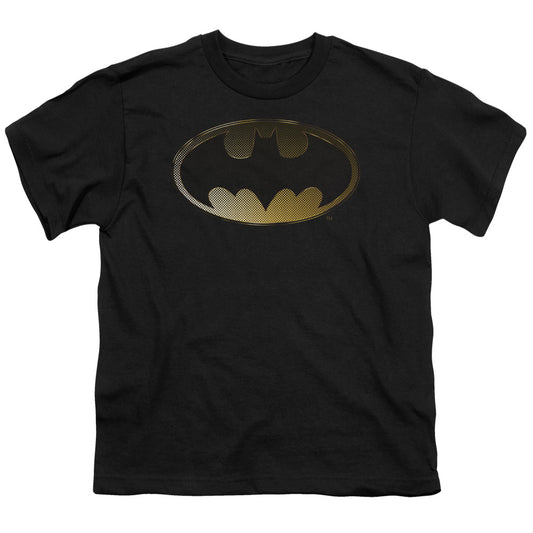 Batman - Halftone Bat - Short Sleeve Youth 18/1 - Black T-shirt