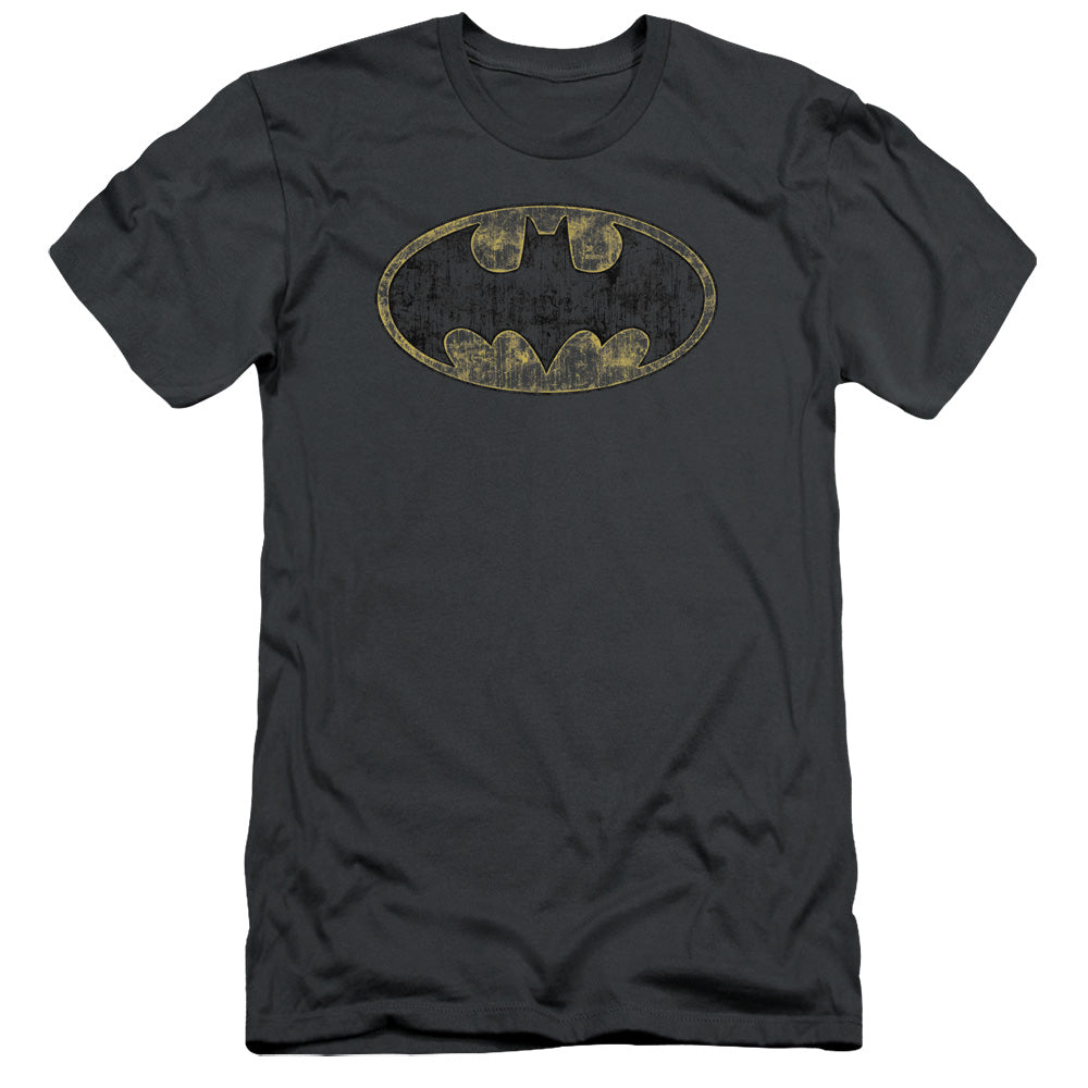 Batman - Tattered Logo - Short Sleeve Adult 30/1 - Charcoal T-shirt