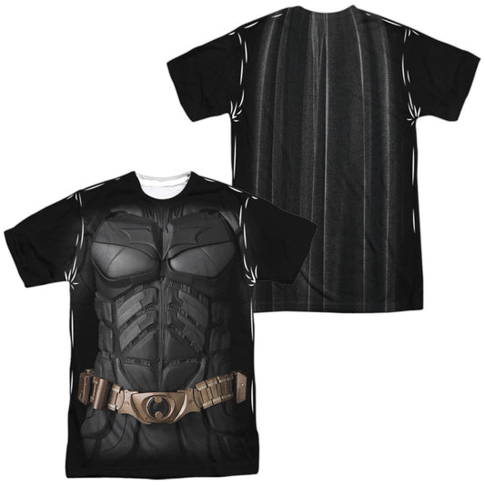 Dark Knight - Batman Costume (Front/back Print) - Short Sleeve Adult Poly Crew - White T-shirt