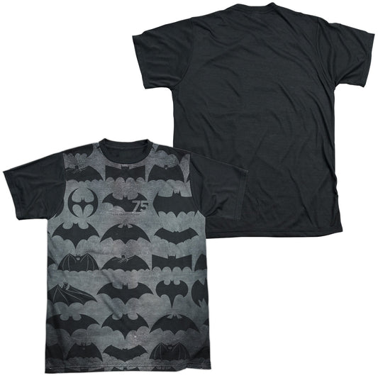 Batman - 75 Symbols - Short Sleeve Adult White Front Black Back   - White T-shirt