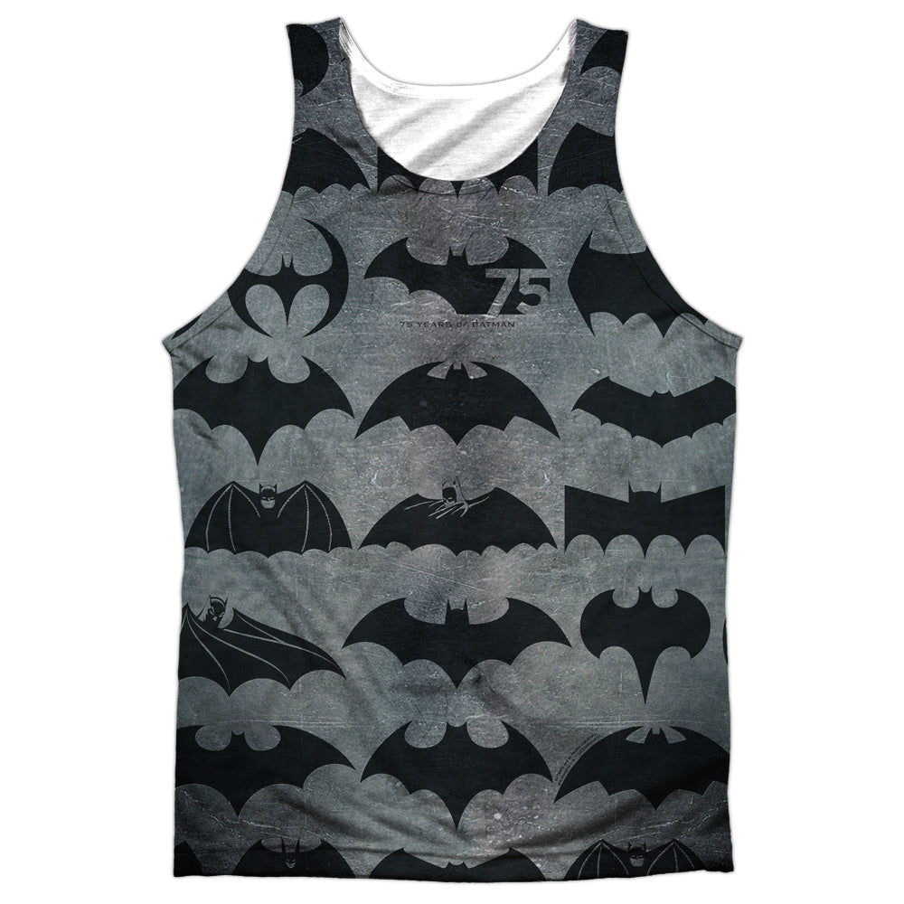 Batman - 75 Symbols - Adult 100% Poly Tank Top - White