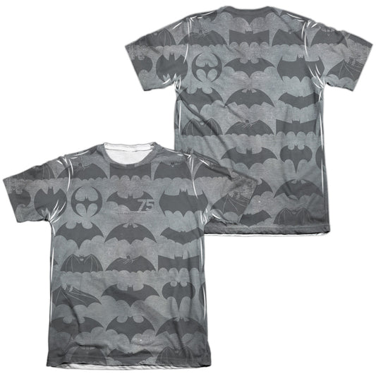 Batman - 75 Symbols (Front/back Print) - Adult Poly/cotton Short Sleeve Tee - White T-shirt